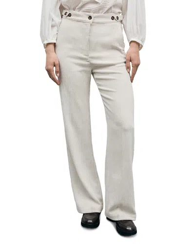 Gerard Darel Maev Corduroy Straight Pants In White