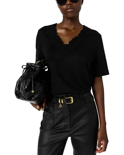 Gerard Darel Maevanelle Linen Tee In Black
