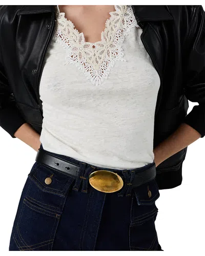 Gerard Darel Maevanelle Linen Tee In White