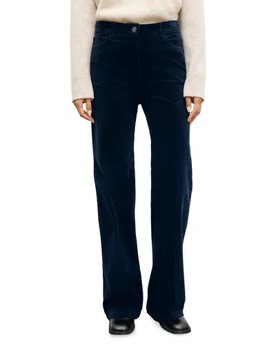 Gerard Darel Mag Cotton Stretch Midi Rise Corduroy Pants In Navy