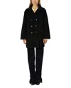 Gerard Darel Magalie Wool Double Breasted Coat In Black