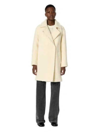 Gerard Darel Maiwenn Bouclé Mid-length Coat In Neutral