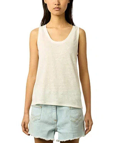 Gerard Darel Margot Linen Tank Top In Ecru