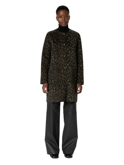Gerard Darel Matilda Collarless Reversible Coat In Black