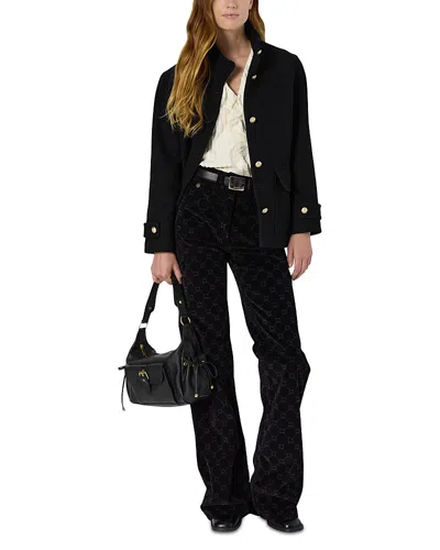 Gerard Darel Maud Wool Blend Coat In Black