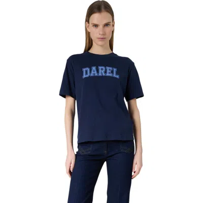 Gerard Darel Melly Retro Logo T-shirt In Blue