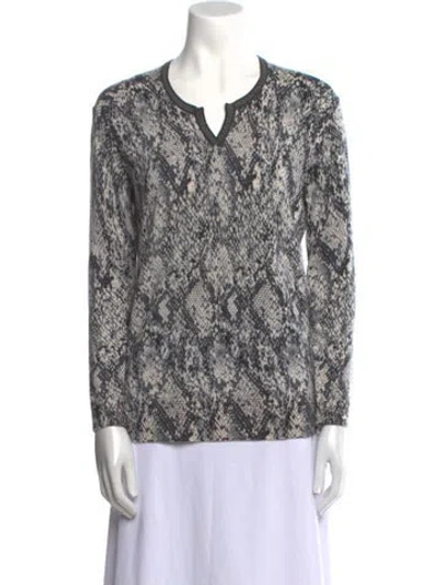 Pre-owned Gerard Darel Merino Wool Animal Print Sweater In Black