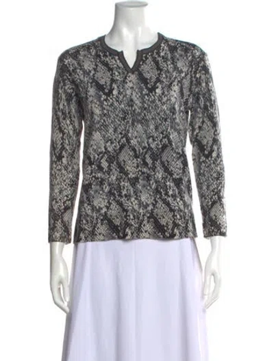 Pre-owned Gerard Darel Merino Wool Animal Print Sweater In Black