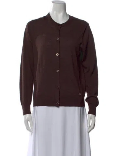 Pre-owned Gerard Darel Merino Wool Crew Neck Sweater In Brown