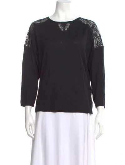 Pre-owned Gerard Darel Merino Wool Scoop Neck Sweater In Black