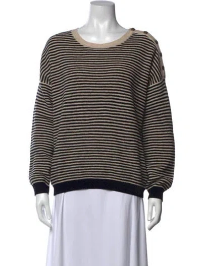 Pre-owned Gerard Darel Merino Wool Striped Sweater In Neutrals