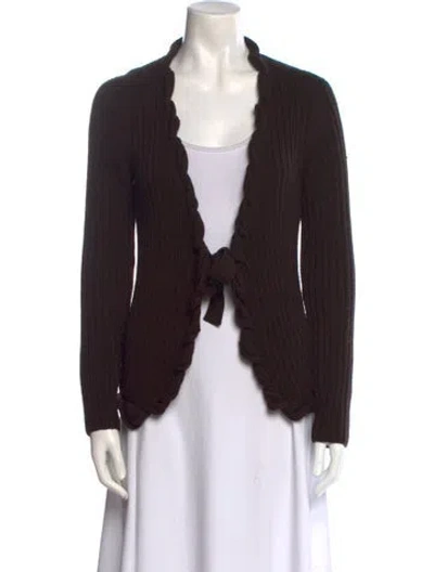 Pre-owned Gerard Darel Merino Wool V-neck Sweater In Brown