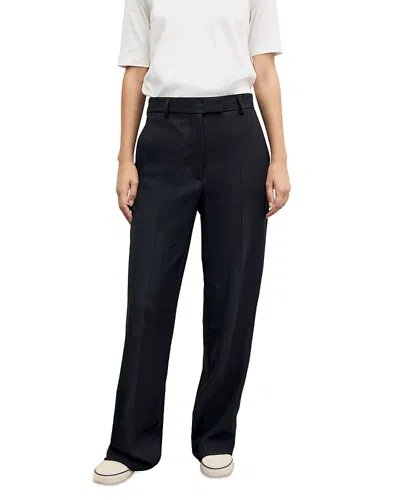 Gerard Darel Mimi Pinstriped Wide Leg Pants In Transparent