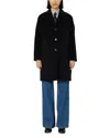 Gerard Darel Minaelle Wool Coat In Blue
