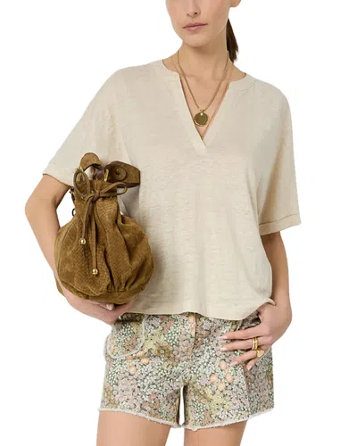Gerard Darel Miora Linen Top In Gray