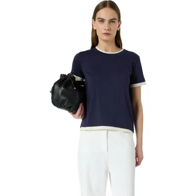 Gerard Darel Mirabel Contrast Trim T-shirt In Blue