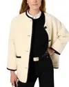 Gerard Darel Mireille Contrast Edge Jacket In Sand