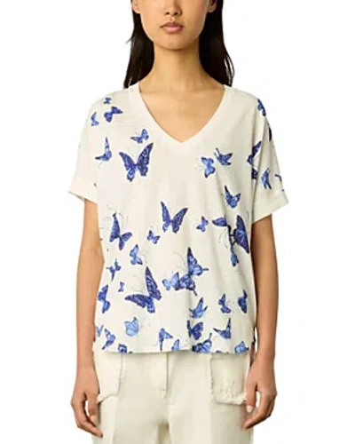 Gerard Darel Mirela V Neck Tee In Blue