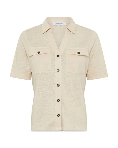 Gerard Darel Moana Linen Shirt In Neutral