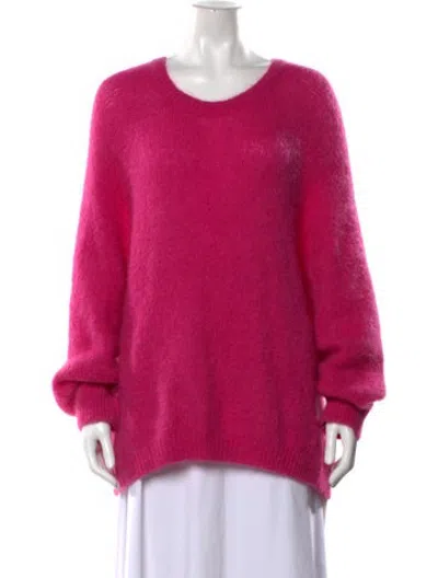 Pre-owned Gerard Darel Mohair Crew Neck Sweater In Pink