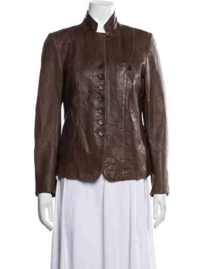 Pre-owned Gerard Darel Mongolian Lamb Jacket In Brown