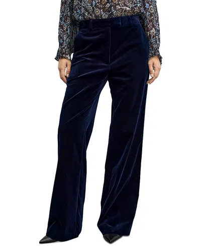 Gerard Darel Mya Velvet Wide Leg Pants In Blue