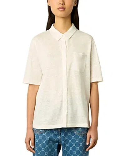 Gerard Darel Mylene Linen Shirt In Ecru