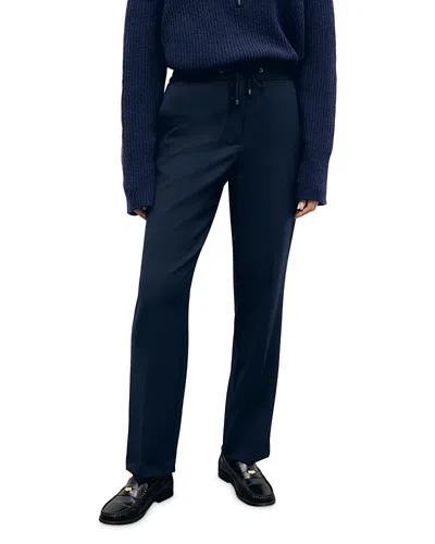 Gerard Darel Myra Mid Rise Straight Leg Pants In Blue