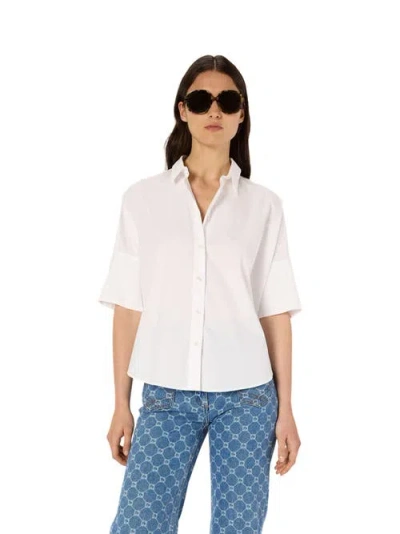 Gerard Darel Nara Oversized Short Sleeve Shirt In White