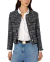Gerard Darel Naya Tweed Jacket In Blue