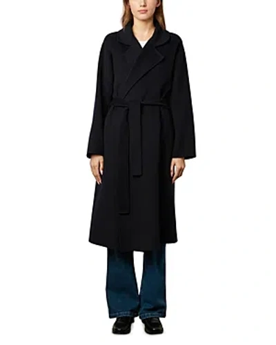 Gerard Darel Neissa Belted Coat In Navy