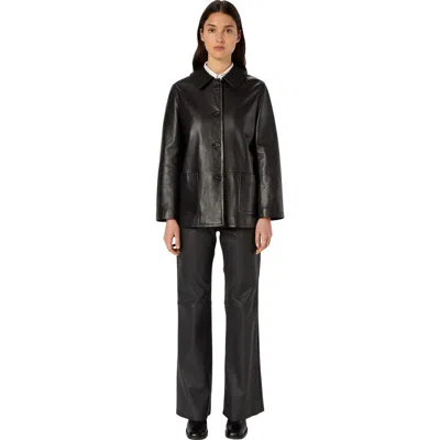 Gerard Darel Neva Leather Jacket In Black