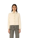 Gerard Darel Collared Button Up Jacket In Neutral