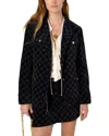 Gerard Darel Nyssa Monogrammed Button Down Jacket In Multi