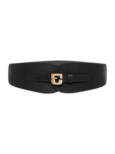 Gerard Darel Olympe Logo Leather Corset Belt In Transparent