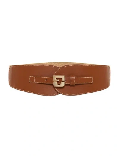 Gerard Darel Olympe Logo Leather Corset Belt In Transparent