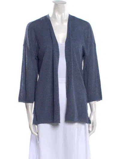 Pre-owned Gerard Darel Open Front Sweater In Blue