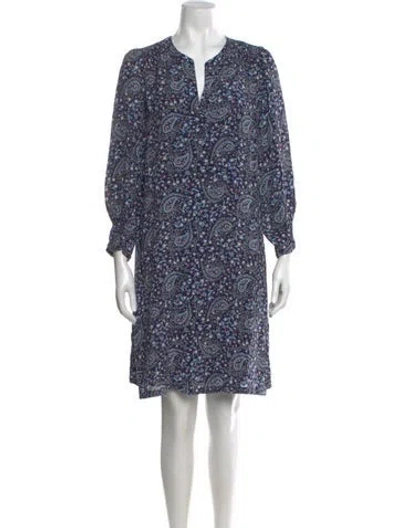 Pre-owned Gerard Darel Paisley Print Knee-length Dress In Blue
