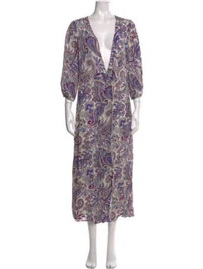 Pre-owned Gerard Darel Paisley Print Long Dress In Multi