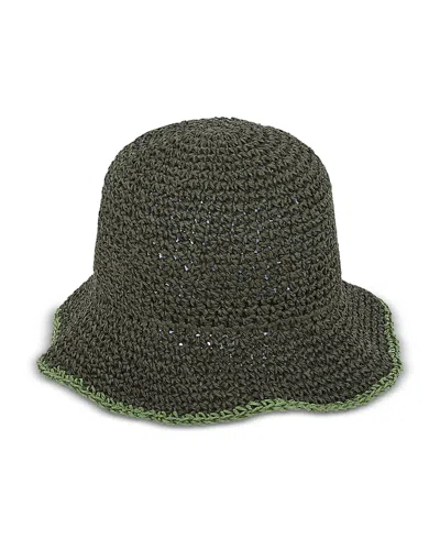 Gerard Darel Paper Straw Bucket Hat In Green