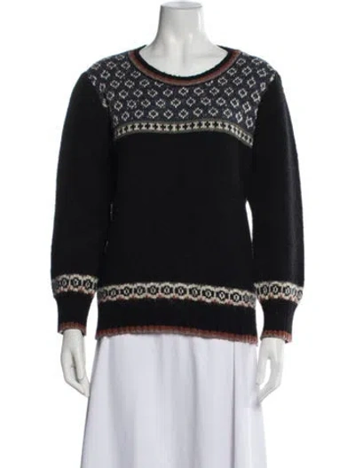 Pre-owned Gerard Darel Patterned Crew Neck Sweater In Black