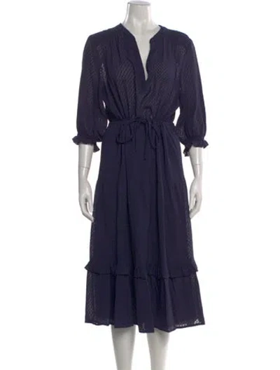 Pre-owned Gerard Darel Patterned Midi Length Dress In Blue