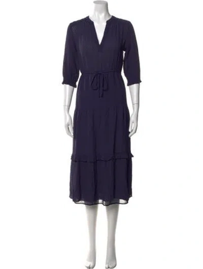 Pre-owned Gerard Darel Patterned Midi Length Dress In Blue