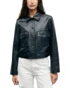 Gerard Darel Petra Leather Button Front Jacket In Black
