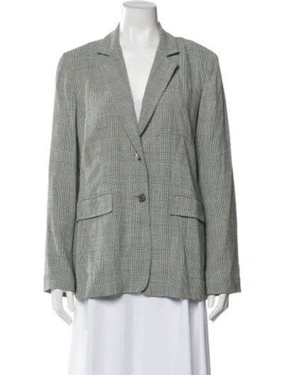 Pre-owned Gerard Darel Plaid Print Blazer In Gray