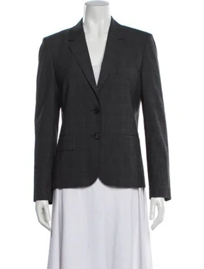 Pre-owned Gerard Darel Plaid Print Blazer In Gray