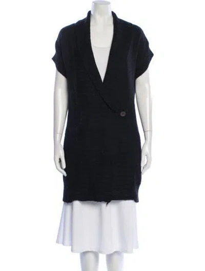 Pre-owned Gerard Darel Plunge Neckline Sweater In Blue