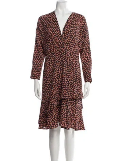 Pre-owned Gerard Darel Polka Dot Print Knee-length Dress In Black