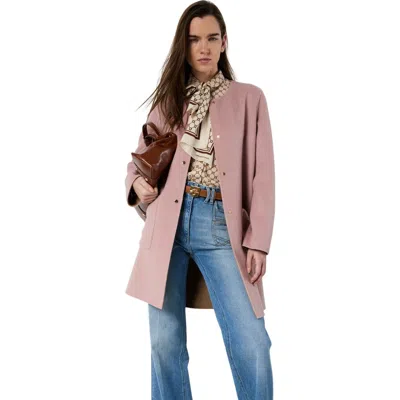 Gerard Darel Precilia Reversible Coat In Pink