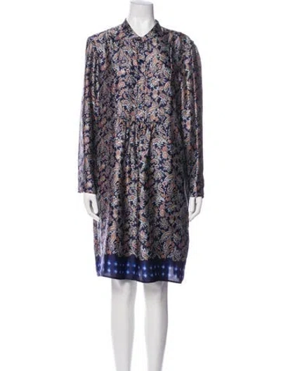 Pre-owned Gerard Darel Printed Knee-length Dress In Blue